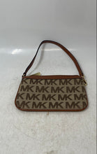 Load image into Gallery viewer, Michael Kors Womens Brown Signature Print Convertible Mini Wristlet Wallet