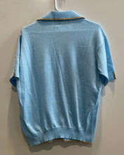Load image into Gallery viewer, D'Avila Mens Blue Short Sleeve Collared Pullover Chest Pocket Polo Shirt Size L