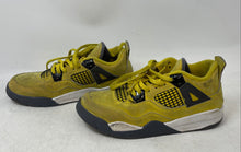 Load image into Gallery viewer, Nike Kids Air Jordan 4 Retro BQ7669-700 Yellow Gray Sneaker Shoes 2.5Y No Insole