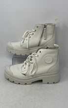 Load image into Gallery viewer, Palladium Womens Pallabase White Leather Side Zip Ankle Booties Size 10