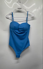 Load image into Gallery viewer, Express Womens Light Blue Sleeveless Sweetheart Neck One-Piece Bodysuit Size S