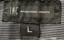 Load image into Gallery viewer, INC International Concepts Mens Blue Multi Plaid Snap Button-Up Shirt Size L