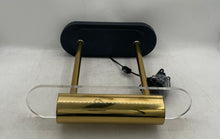 Load image into Gallery viewer, Vintage Postmodern Brass Clear Base Lucite Banker Style Desk Lamp Not Tested