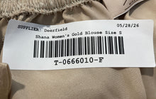 Load image into Gallery viewer, Sofia Womens Gold 3/4 Sleeve V-Neck Blouse Top Size Small