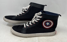 Load image into Gallery viewer, Marvel Mens Captain America Black Lace-Up Mid Top Sneaker Shoes Size 13
