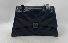 Load image into Gallery viewer, Aldo Womens Black Quilted Leather Chain Strap Flap Over Lined Shoulder Handbag