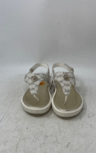 Load image into Gallery viewer, Michael Kors Girls White Gray Signature Print Flat Thong Sandals Size 3