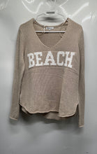 Load image into Gallery viewer, Miracle Womens Khaki White Beach Lightweight Pullover Sweater Sz XS/S With Tags
