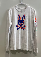 Load image into Gallery viewer, Psycho Bunny Mens White Pima Cotton Long Sleeve Crew Neck Graphic T-Shirt Size 4