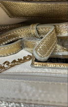 Load image into Gallery viewer, Urban Expressions Womens Riva Gold Leather Chain Strap Envelope Clutch Bag w/Tag