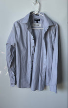Load image into Gallery viewer, Express 1MX Mens Gray Long Sleeve Spread Collar Dress Shirt Size S/P
