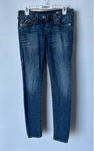 Load image into Gallery viewer, True Religion Womens Blue Denim Medium Wash Stretch Pockets Skinny Jeans Size 27