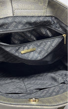 Load image into Gallery viewer, Steve Madden Womens Green Monogram Print Leather Outer Pocket Shoulder Bag