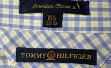 Load image into Gallery viewer, Tommy Hilfiger Mens Blue Check Printed Long Sleeve Dress Shirt Size 16 1/2