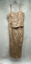 Load image into Gallery viewer, Nina Nischelle Womens Beige Satin Sleeveless Back Zip Shift Dress Size 20