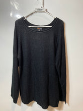 Load image into Gallery viewer, Ambiance Apparel Womens Black Raglan Sleeve Open Knit Pullover Sweater Size 3X
