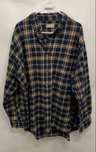 Load image into Gallery viewer, Hobbs Creek Mens Blue Beige Plaid Cotton Long Sleeve Button-Up Shirt Size 2XL