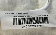 Load image into Gallery viewer, Zara Knit Womens White Long Sleeve Crew Neck Fuzzy Pullover Sweater Size Medium