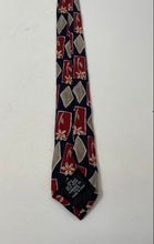 Load image into Gallery viewer, Hugo Boss Mens Blue Red Brown Printed Adjustable Pointed Tie