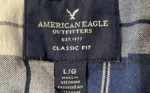 Load image into Gallery viewer, American Eagle Outfitters Mens Blue Multi Plaid Classic Fit Button-Up Shirt Sz L