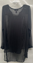 Load image into Gallery viewer, Lane Bryant Womens Black Long Sleeve Pleated Sheer Blouse Top Sz 18/20 With Tag