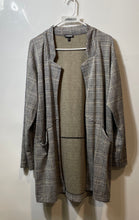 Load image into Gallery viewer, Express Womens Gray Plaid Long Sleeve Open Front Blazer Jacket Size Medium