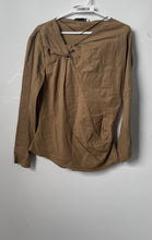 Load image into Gallery viewer, Zara Womens Brown Long Sleeve Pullover Twisted Knot Blouse Top Size XL With Tag