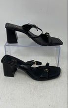 Load image into Gallery viewer, Zara Womens Black Leather Open Toe Adjustable Buckle Ankle Strap Heels Sz EUR 36