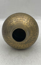 Load image into Gallery viewer, Antique Vintage Creative Co-Op DF2443 Gold Finish Metal Round Hammered Vase