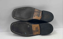 Load image into Gallery viewer, Authentic Salvatore Ferragamo Mens Black Leather Loafer Shoes Size 9 3E Damaged