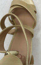 Load image into Gallery viewer, UGG Womens Raquel 1092254 Metallic Gold Wedge Heel Espadrille Sandals Size 8