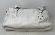Load image into Gallery viewer, Sigrid Olsen Womens White Leather Double Handle Zipper Shoulder Handbag