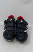 Load image into Gallery viewer, Peloton Mens Black Red 3 Bolt Adjustable Strap Hook & Loop Cycling Shoes Size 40