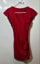 Load image into Gallery viewer, French Connection Womens Red Short Flutter Sleeve Surplice Neck Mini Dress Sz 8
