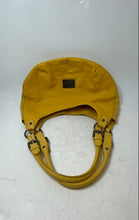Load image into Gallery viewer, Puntotres Womens Yellow Leather Inner Pockets Adjustable Strap Shoulder Bag