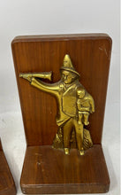 Load image into Gallery viewer, Vintage Firefighter Figure Carved In Gold Tone(2Pcs)