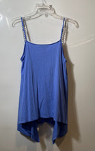 Load image into Gallery viewer, Michael Kors Womens Blue Chain Strap V-Neck Asymmetrical Hem Tank Top Size XL