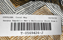 Load image into Gallery viewer, Banana Republic Mens Multicolor Chevron Slim-Fit Button-Up Shirt Size L