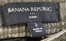 Load image into Gallery viewer, Banana Republic Womens Green Denim Dark Wash Ankle Zip Skinny Leg Jeans Size 2