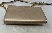 Load image into Gallery viewer, Michael Kors Womens Gold Saffiano Leather Adjustable Strap Crossbody Bag