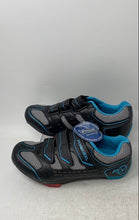 Load image into Gallery viewer, Flywheel Womens Fly Fierce Black Gray Blue Professional Cycling Shoes 37 W/Tag
