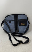 Load image into Gallery viewer, MultiSac Womens Blue Black Multiple Zipper Pockets Adjustable Crossbody Bag