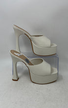 Load image into Gallery viewer, Aldo Womens White Slip-On Peep Toe High Heels Platform Sandal Size 7