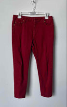 Load image into Gallery viewer, Michael Kors Womens Red Denim Dark Wash Pockets Skinny Leg Ankle Jeans Size 4