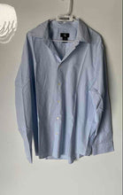 Load image into Gallery viewer, Calvin Klein Mens Blue Printed Cotton Long Sleeve Button-Up Shirt Size Large