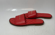 Load image into Gallery viewer, Michael Kors Womens Red Leather Open Toe Slip-On Flat Slide Sandals Size 8.5M