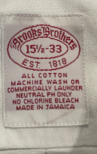 Load image into Gallery viewer, Brooks Brothers Mens White Cotton Long Sleeve Collared Dress Shirt Size 15.5