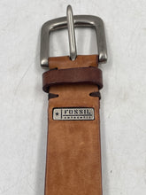 Load image into Gallery viewer, Authentic Fossil Mens Brown Leather Adjustable Formal Dress Belt Size EUR 34