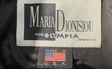 Load image into Gallery viewer, Maria Dionisiou For Olympia Womens Black Faux Fur Trim Coat Size Medium