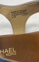 Load image into Gallery viewer, Michael Kors Womens Blue Brown Leather Flats Thong Sandals Size 6.5M